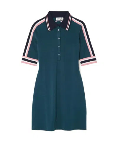 The Upside Honour Striped Organic Cotton-blend Mini Dress In Green