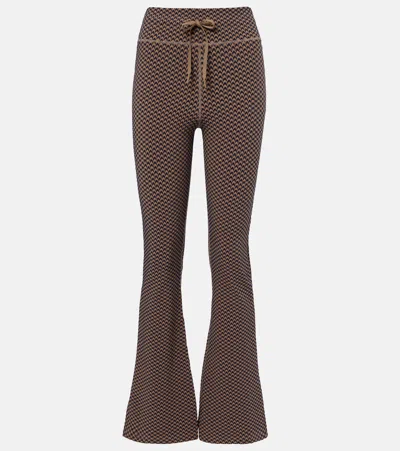 The Upside Houndstooth Florence Flared Pants In Brown