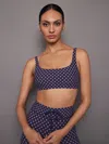 The Upside Graphic-print Square-neck Sports Bra In Abstract