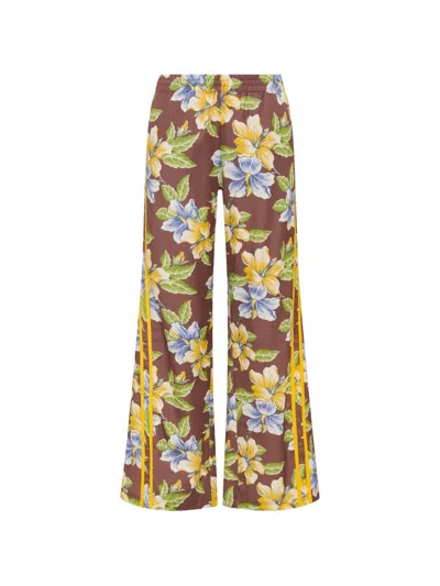 The Upside Isla Juliet Floral-print Side-stripe Track Pants In Brown
