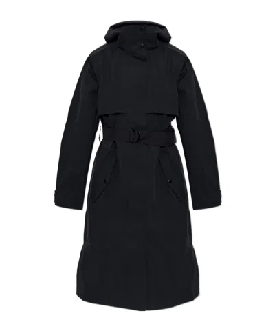 The Upside James Belted Hooded Coat In Blue