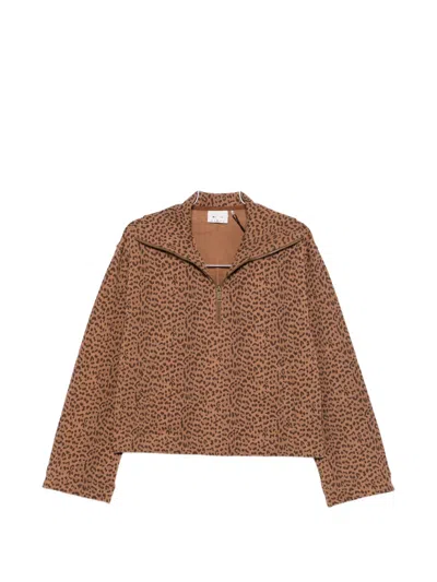 The Upside Javan Jones Leopard-print Jacket In Brown