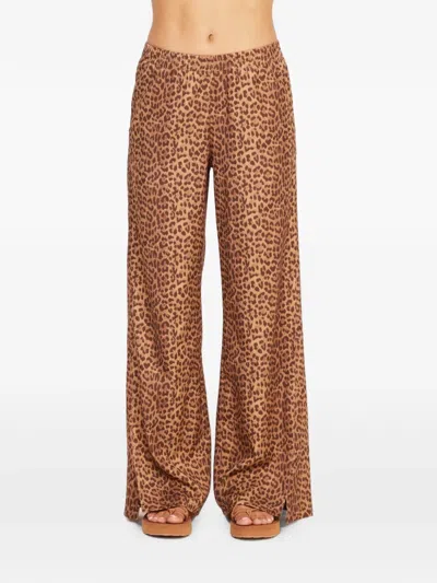 The Upside Javan Juliet Leopard-print Trousers In Brown