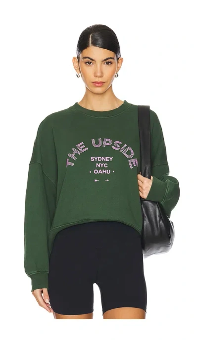 The Upside Jetset Paloma Crew Sweatshirt In Deep Forest