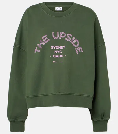 The Upside Jetset Paloma Logo Cotton Sweatshirt In Green
