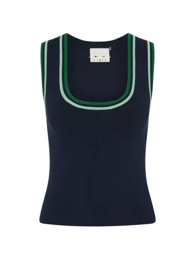 The Upside Joey Striped-trim Tank Top In Black