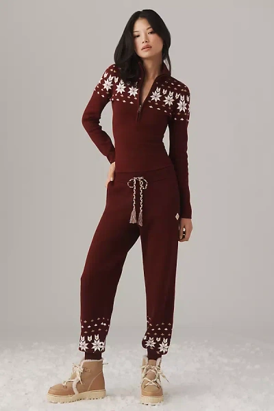 The Upside Jojo Knit Pants In Burgundy