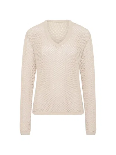 The Upside Josephine Open-knit Sweater In Metallic