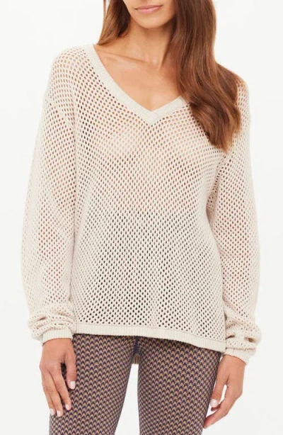 The Upside Josephine Organic Cotton Mesh Sweater In Neutral