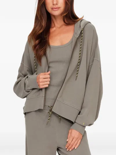 The Upside Jude Cropped Hoodie In Gray