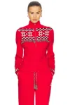 The Upside Keystone Blanche Half Zip Sweatshirt In Red