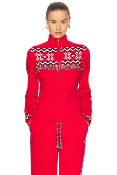 THE UPSIDE APRÈS SKI KEYSTONE BLANCHE HALF ZIP SWEATER