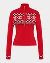 The Upside Keystone Blanche Half Zip Sweatshirt In Red