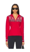 The Upside Keystone Blanche Half Zip Sweatshirt In Chilli