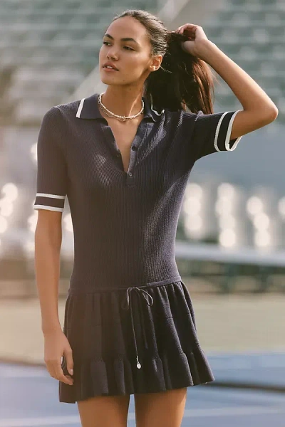The Upside Knit Polo Mini Dress In Black