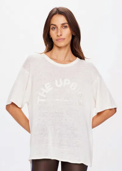The Upside Knitted Sammi Tee In Natural In White