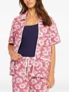 The Upside Lahaina Cabana Floral Zip Shirt In Multi