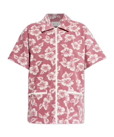 The Upside Lahaina Zip Floral Shirt In Pink