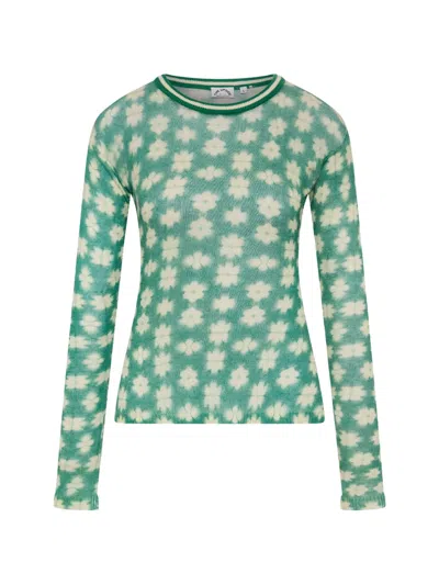 The Upside Latania Ada Floral-print Long-sleeve Top In Green