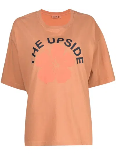 The Upside Laura Logo-print T-shirt In Brown