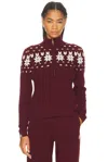 The Upside Le Ski Blanche Half-zip Patterned Ski Top In Multi