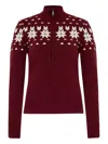 The Upside Le Ski Blanche Half-zip Patterned Ski Top In Red