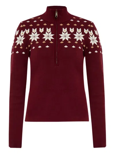 THE UPSIDE LE SKI BLANCHE HALF-ZIP PATTERNED SKI TOP
