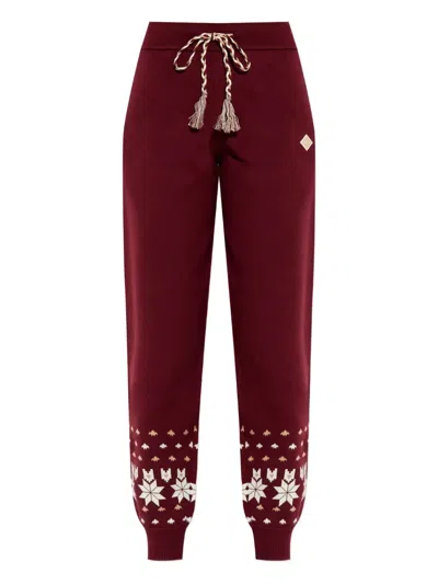 The Upside Le Ski Jojo Tassels Patterned Ski Pants In Red