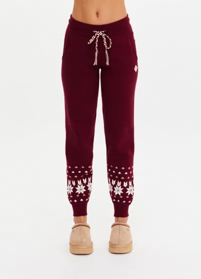 The Upside Le Ski Knit Jogger Pants In Maroon In Red