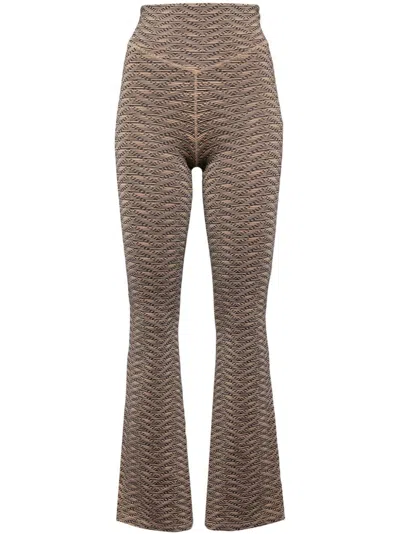 The Upside Libertine Florence Flared Performance Trousers In Brown