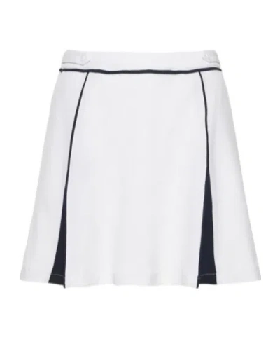 The Upside Logo Embroidered Midi Skirt In White