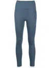 The Upside Logo-print Ribbed-edge Leggings In Blue