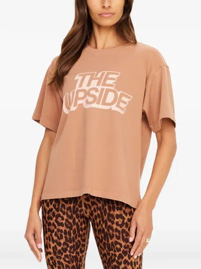 The Upside Logo-print Cotton T-shirt In Brown