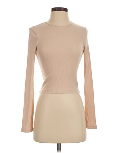 Pre-owned The Upside Long Sleeve Top Tan Turtleneck Tops