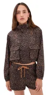 The Upside Ludlow Ace Leopard-print Track Jacket In Brown