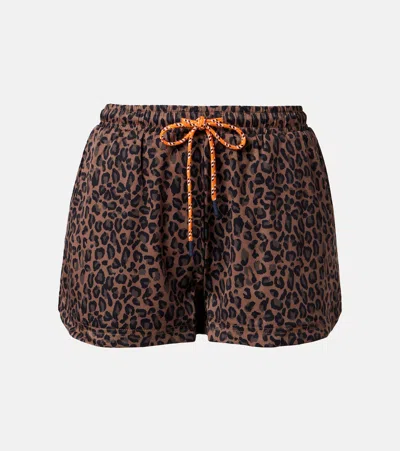 The Upside Ludlow Lucky Leopard-print Running Shorts In Multi