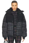 The Upside Lumiere Fox Puffer Jacket In Check