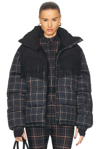 The Upside Lumiere Fox Puffer Jacket In Check