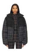 The Upside Lumiere Fox Puffer Jacket In Check