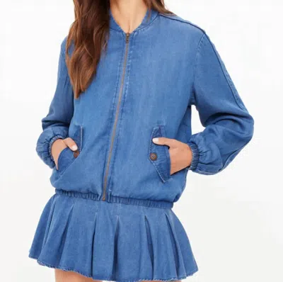 The Upside Lykke Lexi Bomber Jacket In Denim Blue