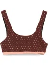 The Upside Maho Harley Bra In Polka Dot In Brown