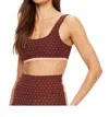 The Upside Maho Harley Bra In Polka Dot In Brown