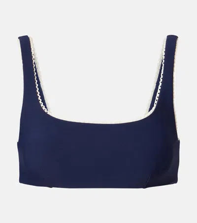 The Upside Maison Scalloped Sports Bra In Blue