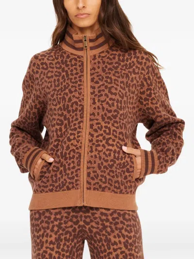 The Upside Malawi Margot Animal-print Sweater In Brown
