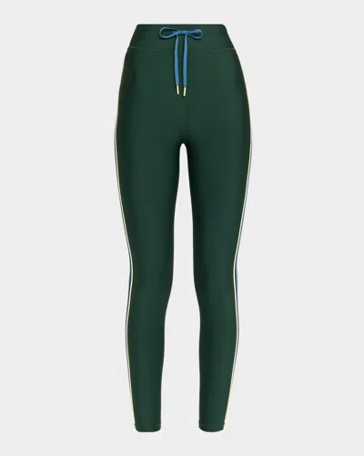 The Upside Maneki Drawstring Midi Leggings, 25"l In Green