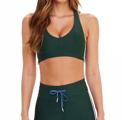 The Upside Maneki Jetta Racerback Bra In Racing Green In Gray