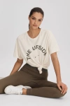 THE UPSIDE THE UPSIDE MARLED CREW-NECK T-SHIRT