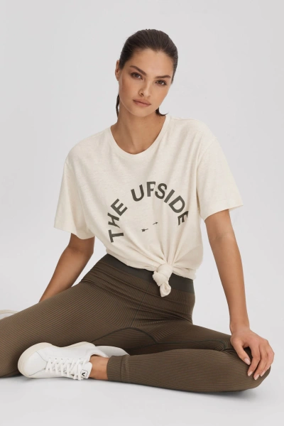 The Upside Marled Crew-neck T-shirt In Natural