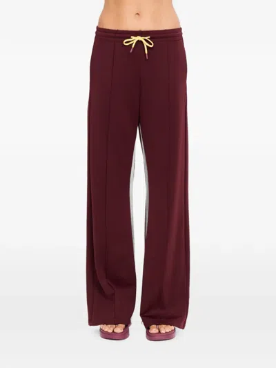 The Upside Marnie Wide-leg Track Pants In Burgundy