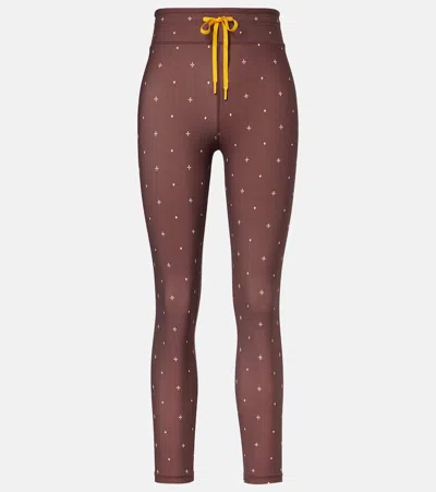 The Upside Mikkola Printed High-rise Leggings In Brown